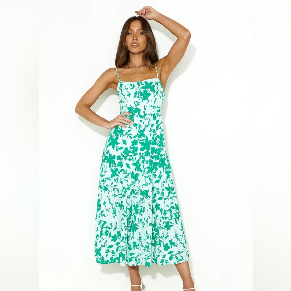 Hello Molly EASY BREEZE MIDI DRESS GREEN